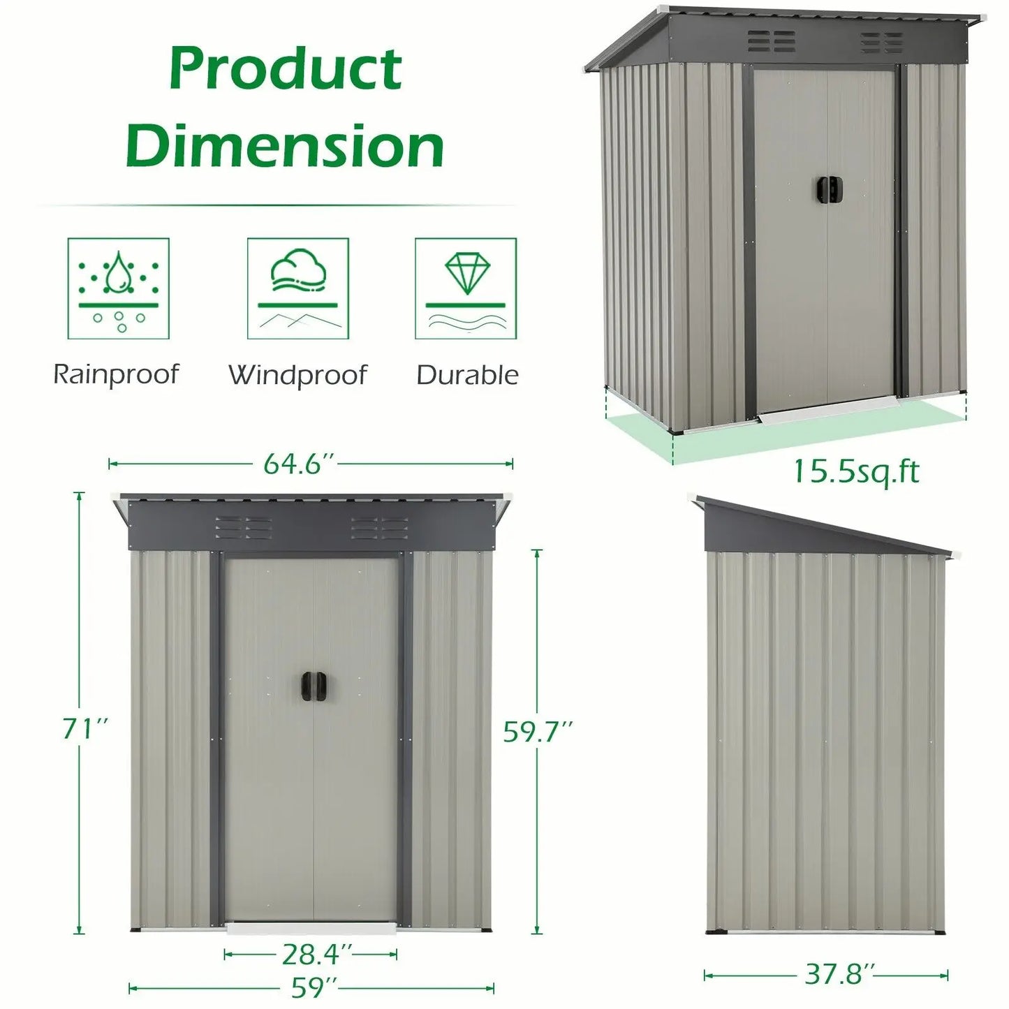 Outdoor Storage Shed, Tool and Garden