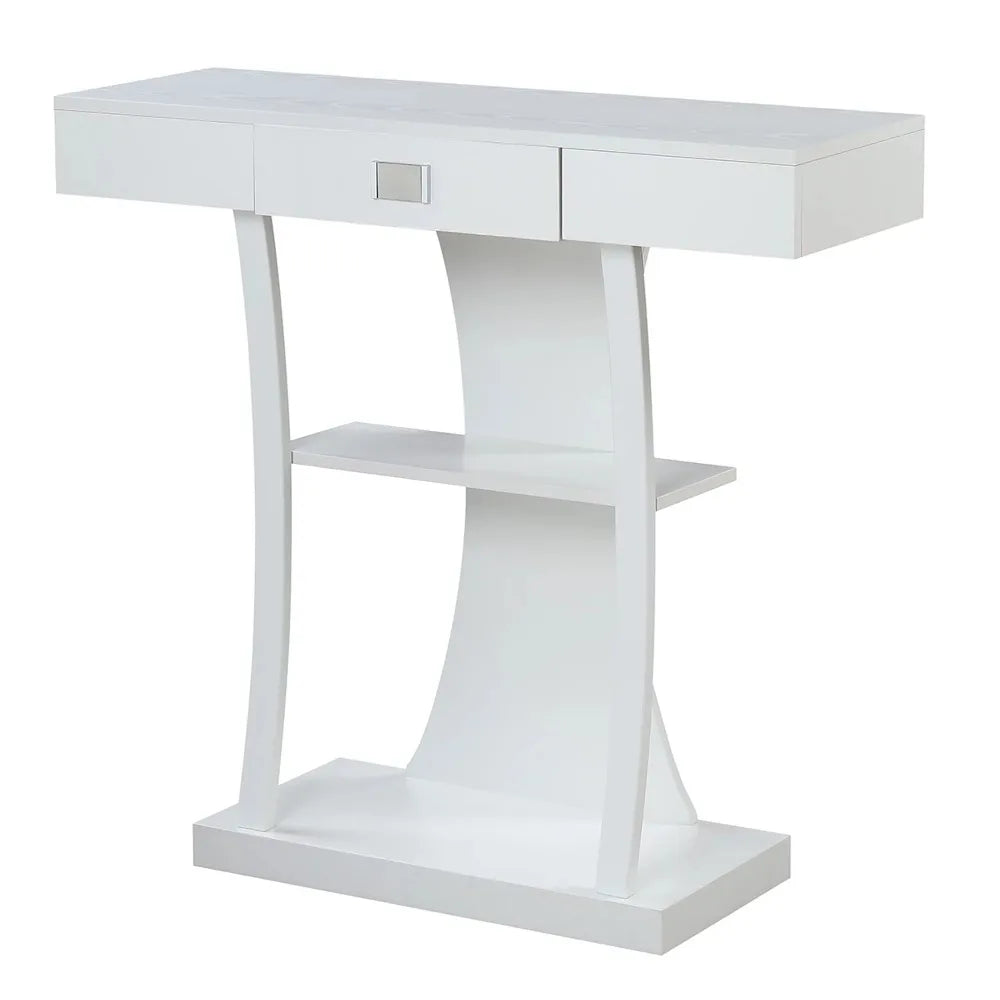 Drawer Console Table with Shelves for Hallway