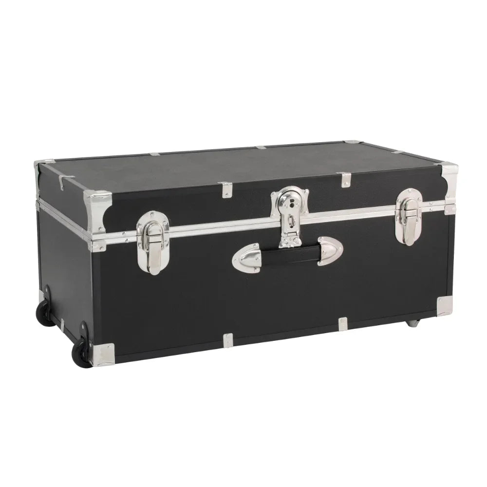 30" Trunk with Wheels & Lock, Wood Storage Container