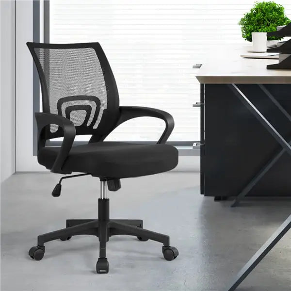 Office Chair with Armrests, Black