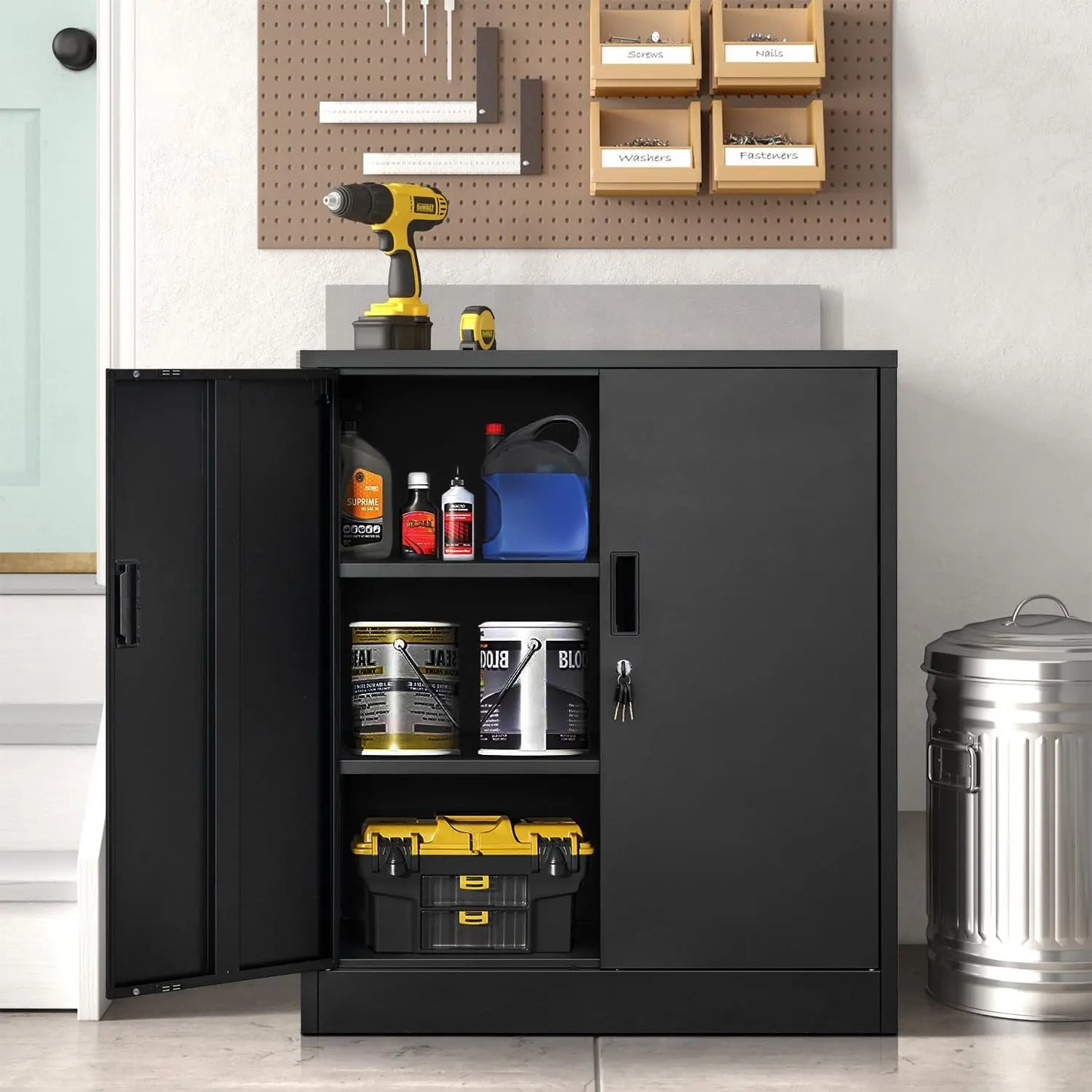 Metal Storage Cabinet for Home, Office, Garage