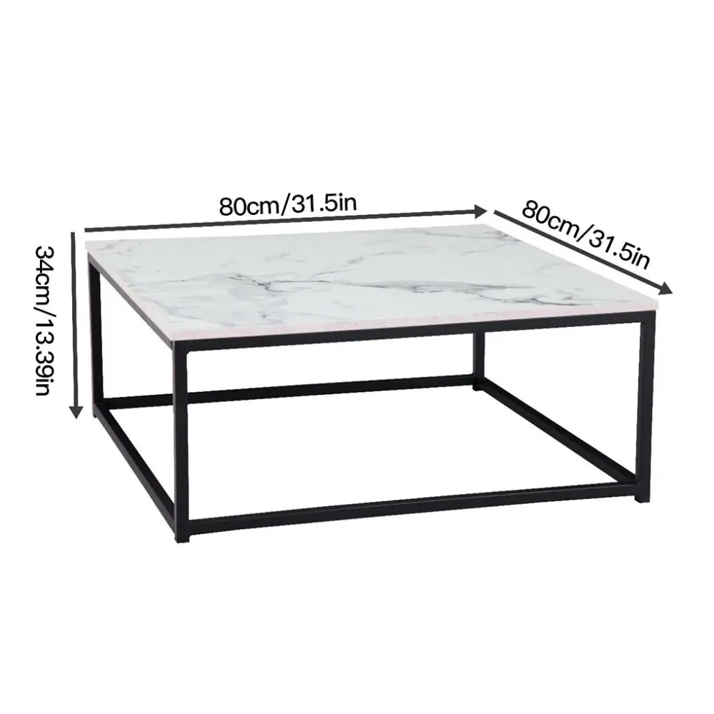 Home Living Room Coffee Table w/ Iron Frame