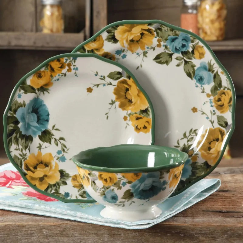 Rose 12-Piece Dinnerware Set