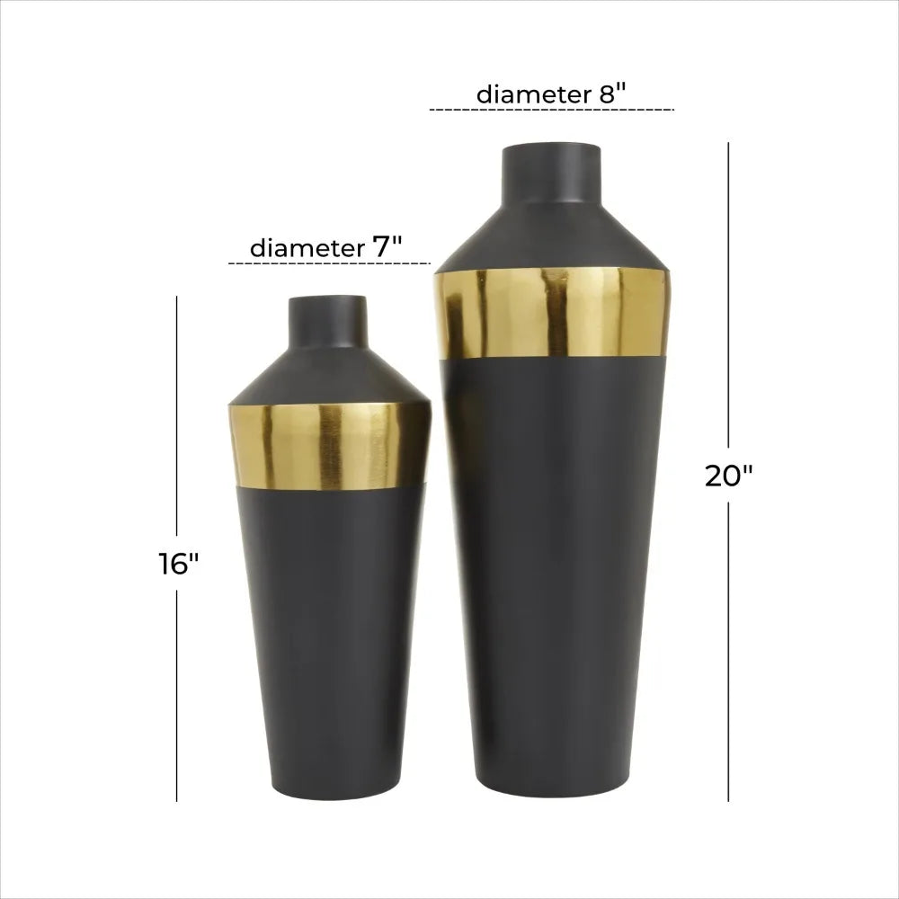 Home Decorations Metal Vase Set of 2Freight Free Decor Garden