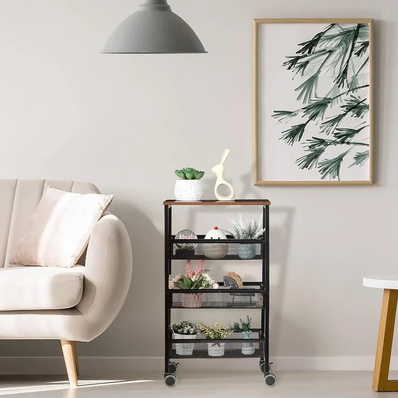 Kitchen Storage Cart on Wheels