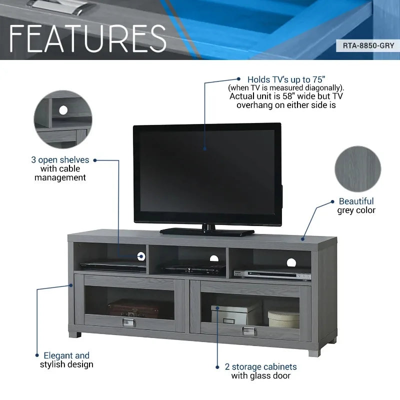 TV Stand for Living Room w/ Shelving
