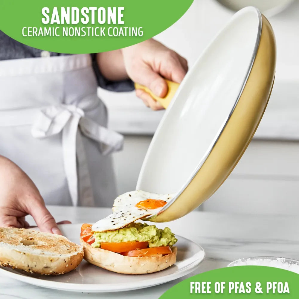 Ceramic kitchen cookware set non stick
