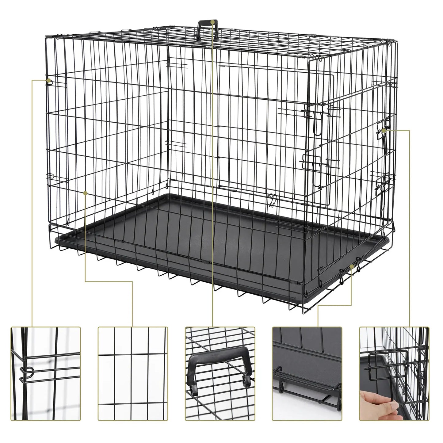 36" Folding Pet Cage Dog Kennel