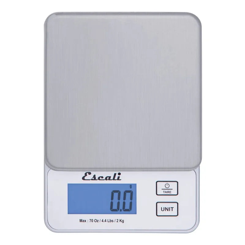 Escali Vera PR2000S Compact High Precision Kitchen/Baking/Herb Scale, LCD Digital Display, 4.4lb Capacy, Silver