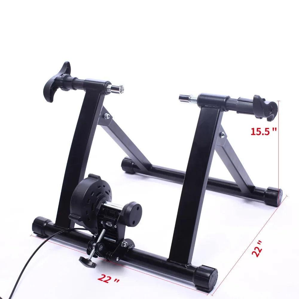 Bike Trainer Bicycle Exercise Magnetic Stand Steel with Front Wheel Riser Block