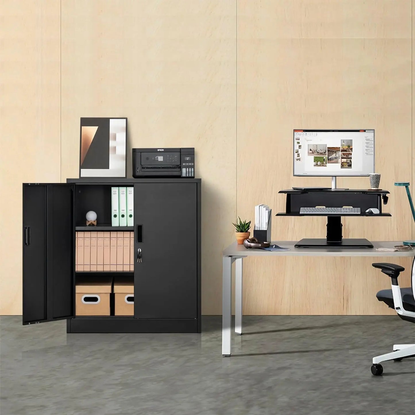 Metal Storage Cabinet for Home, Office, Garage