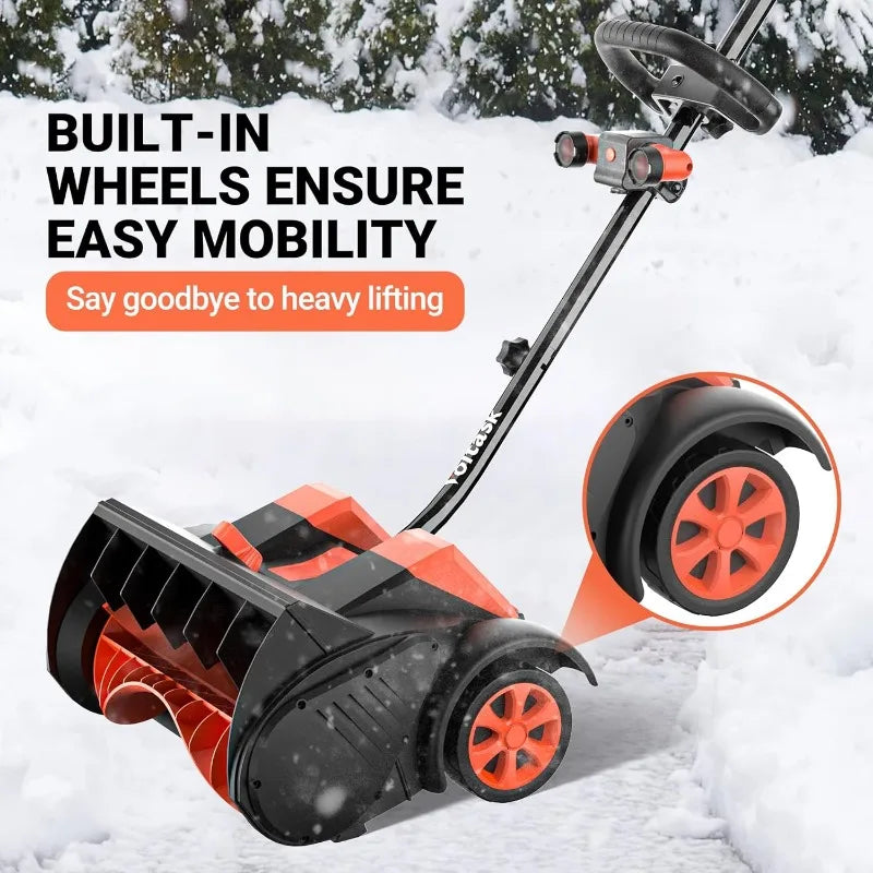 Cordless Snow Shovel with Wheels, 40V | 16-Inch | 4-Ah Brushless Cordless Snow Blower, Battery Blower Shovels