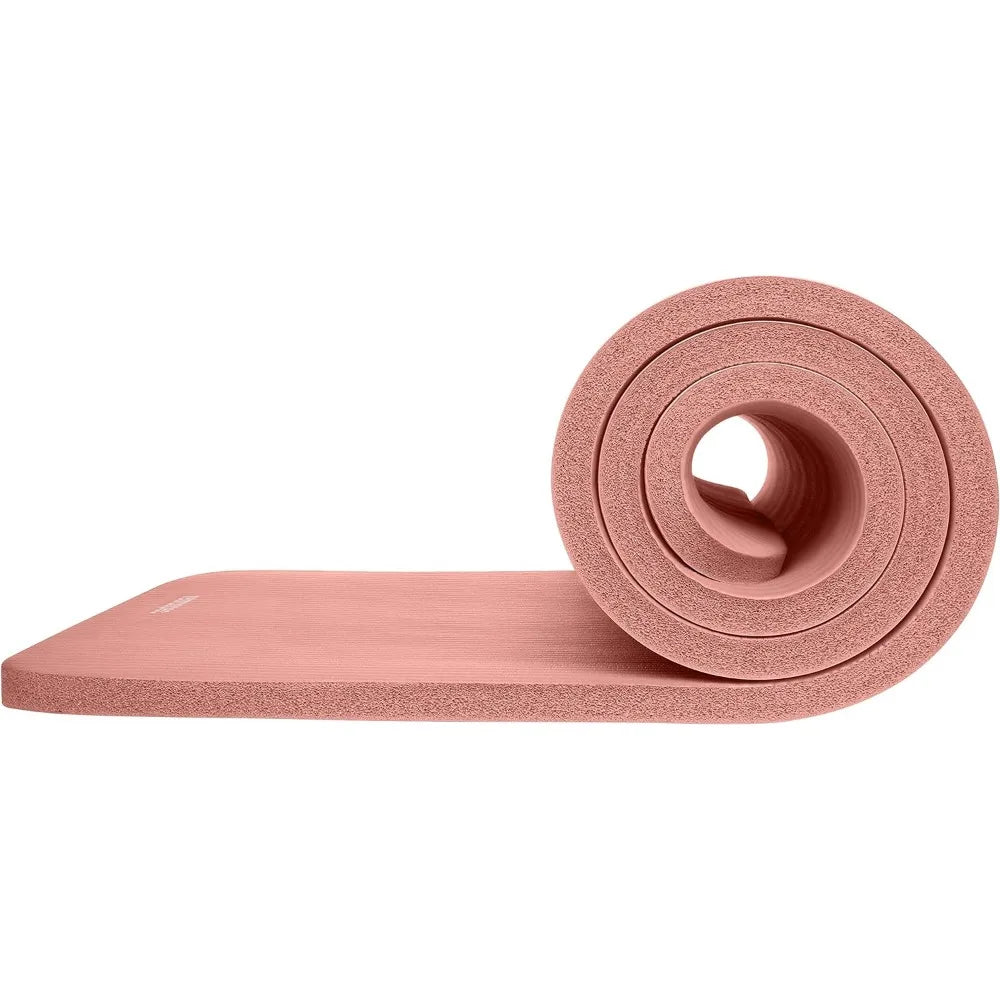 Yoga Mat 1"Thick w/Nylon Strap for Men & Women - Non Slip Exercise Mat for Home Yoga, Pilates, Stretching gym mat Yoga Equipment