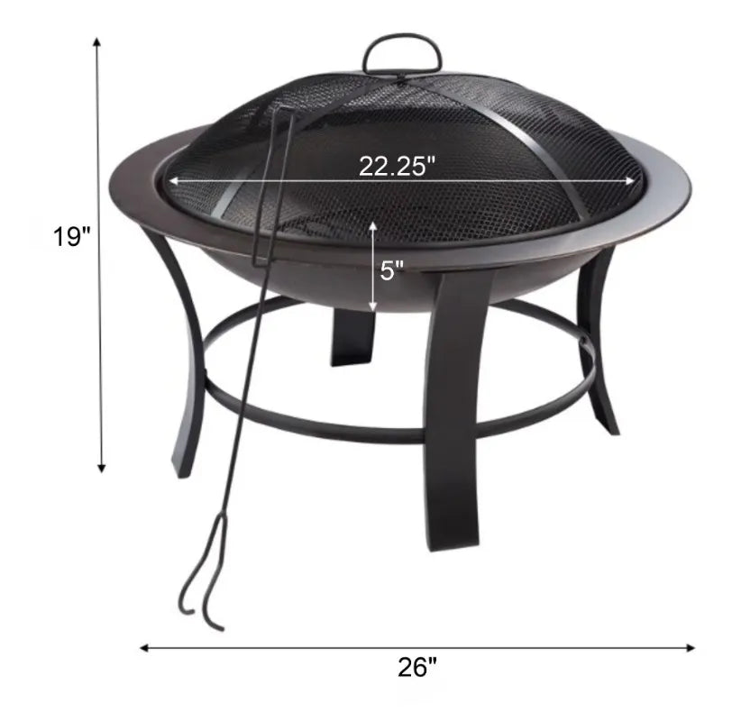 Mainstays 26" Metal Round Outdoor Wood-Burning Fire Pit