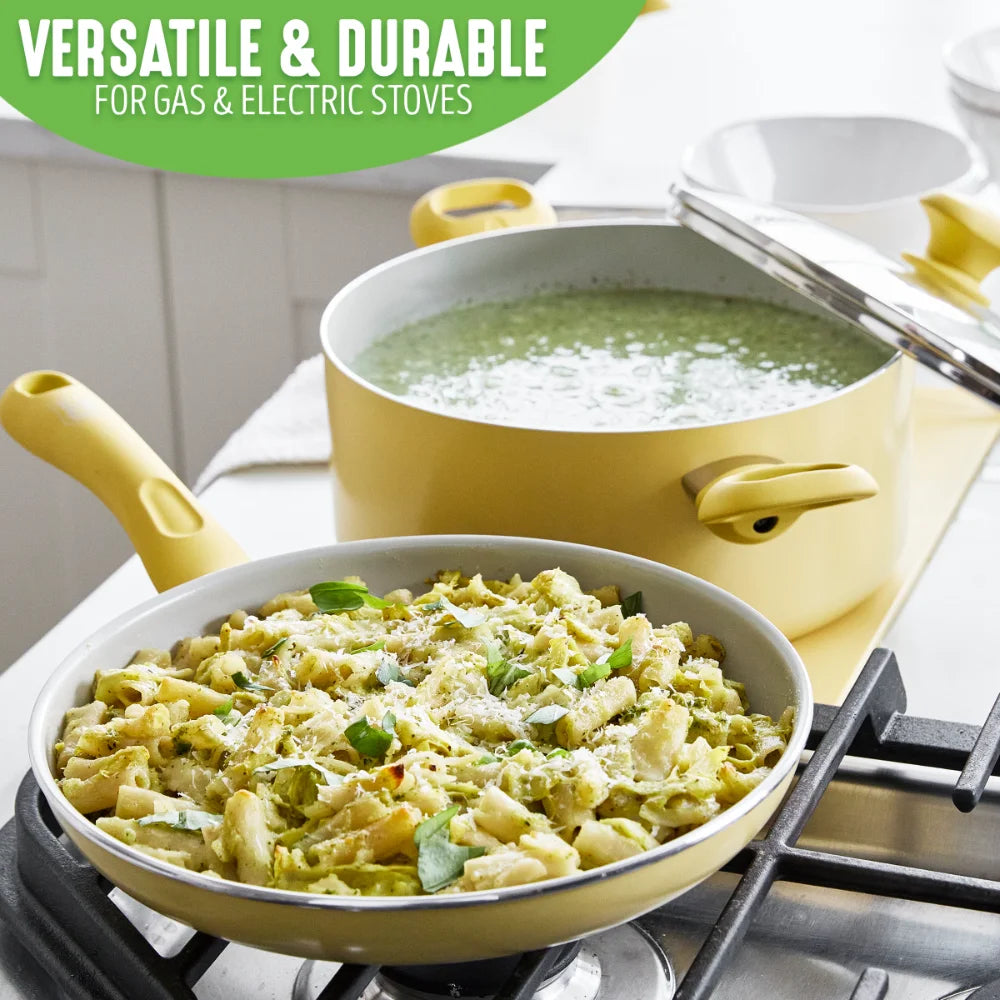 Ceramic kitchen cookware set non stick