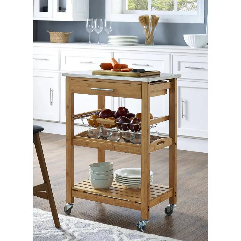 Boraam Aya Bamboo Kitchen Cart