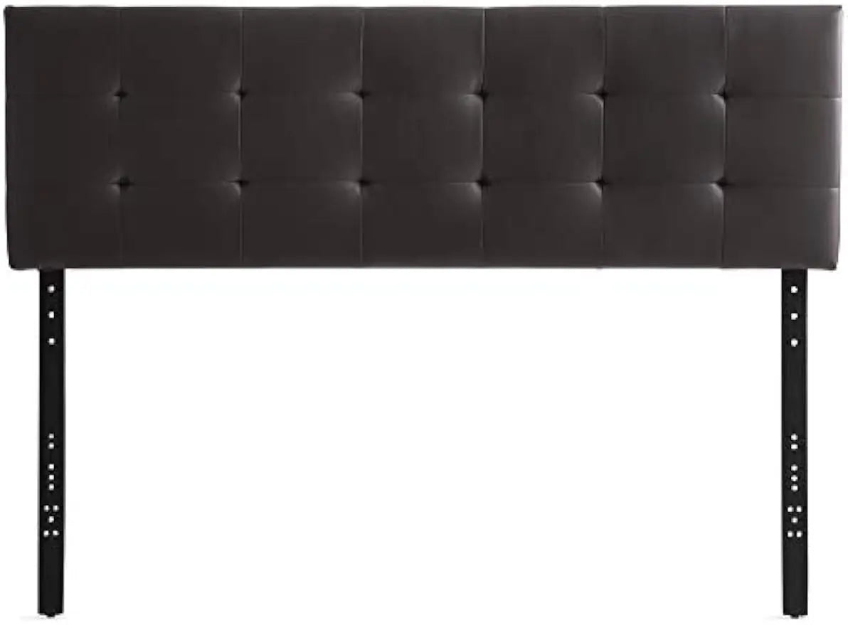 Leather Headboard - Modern -Adjustable Queen, Brown