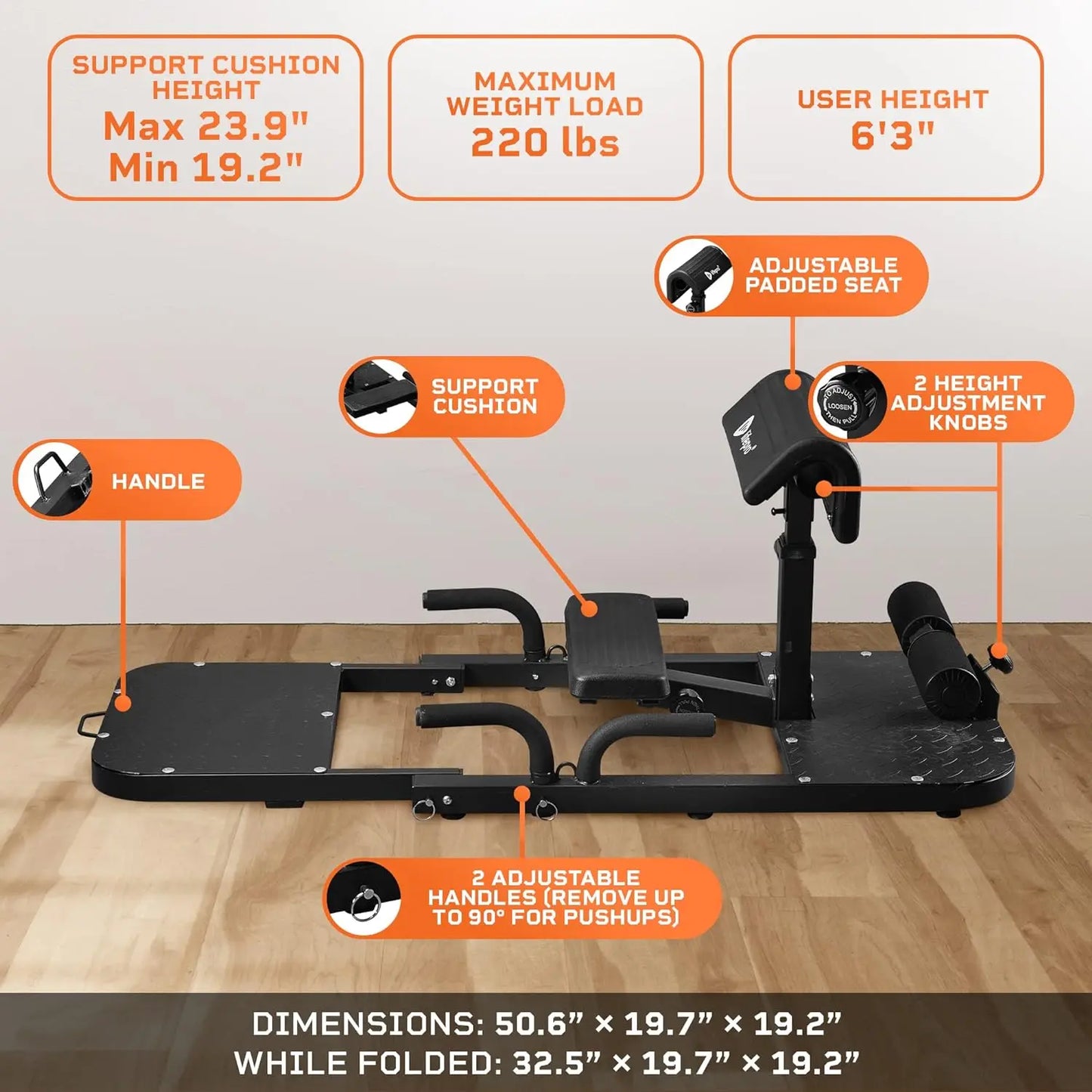 Sissy Squat Machine & Hip Thrust Machine - Deep Squat Workout Machine & Glutes Workout Equipment for Home Gym - Build Wh