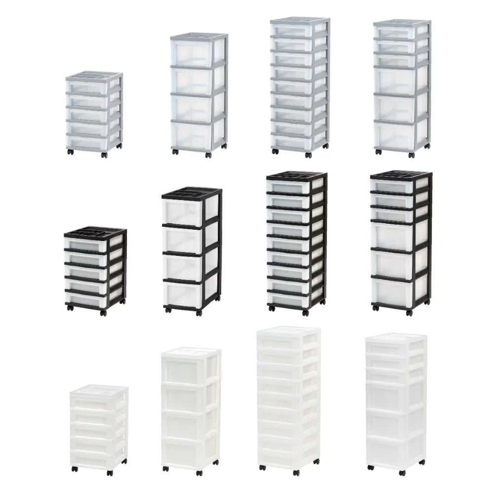 4-Drawer Plastic Storage Cart with Wheels