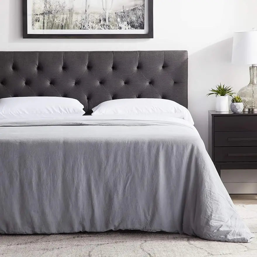 Queen Headboard - Diamond Tufted - Adjustable Height from 34” to 46” - Bed Frame or Wall