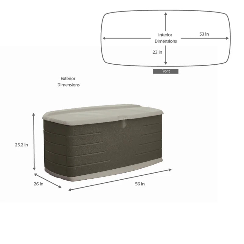 Outdoor Large Deck Box with Seat, Storage Box