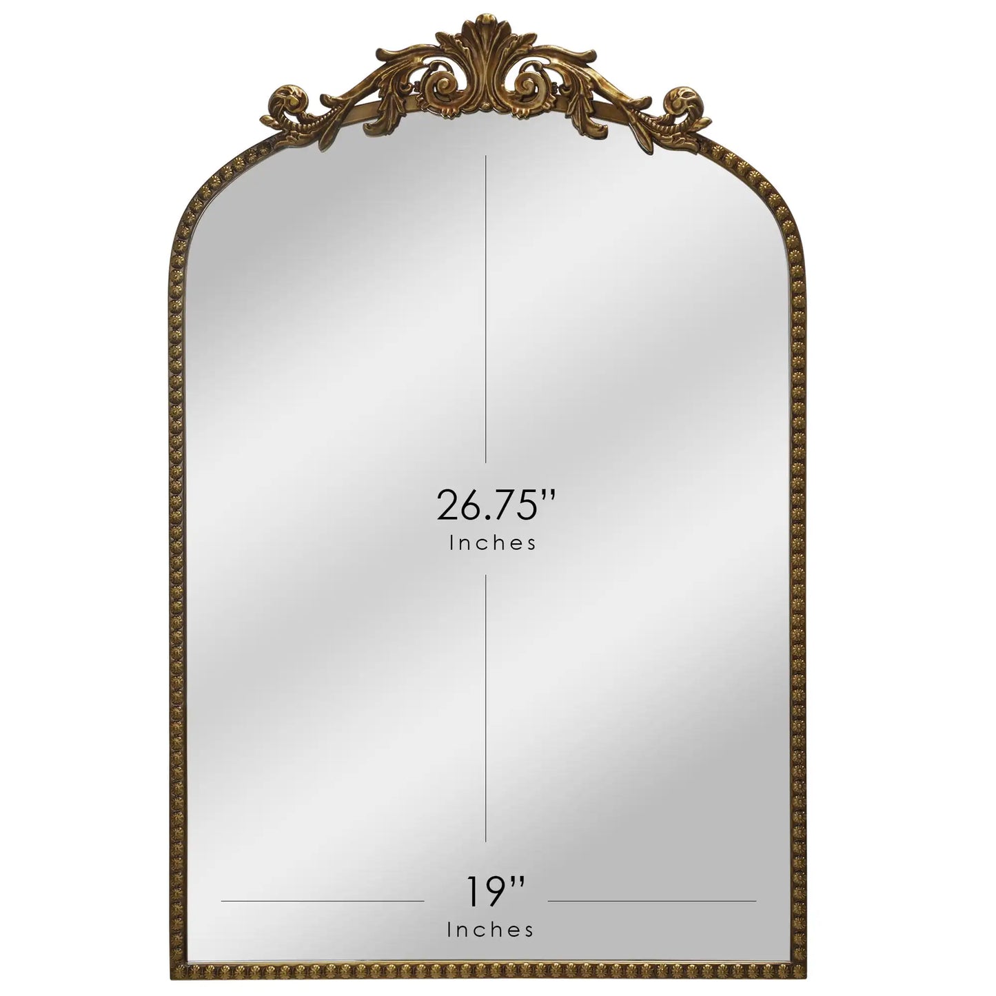 Arch Metal Wall Mirror Décor in Gold