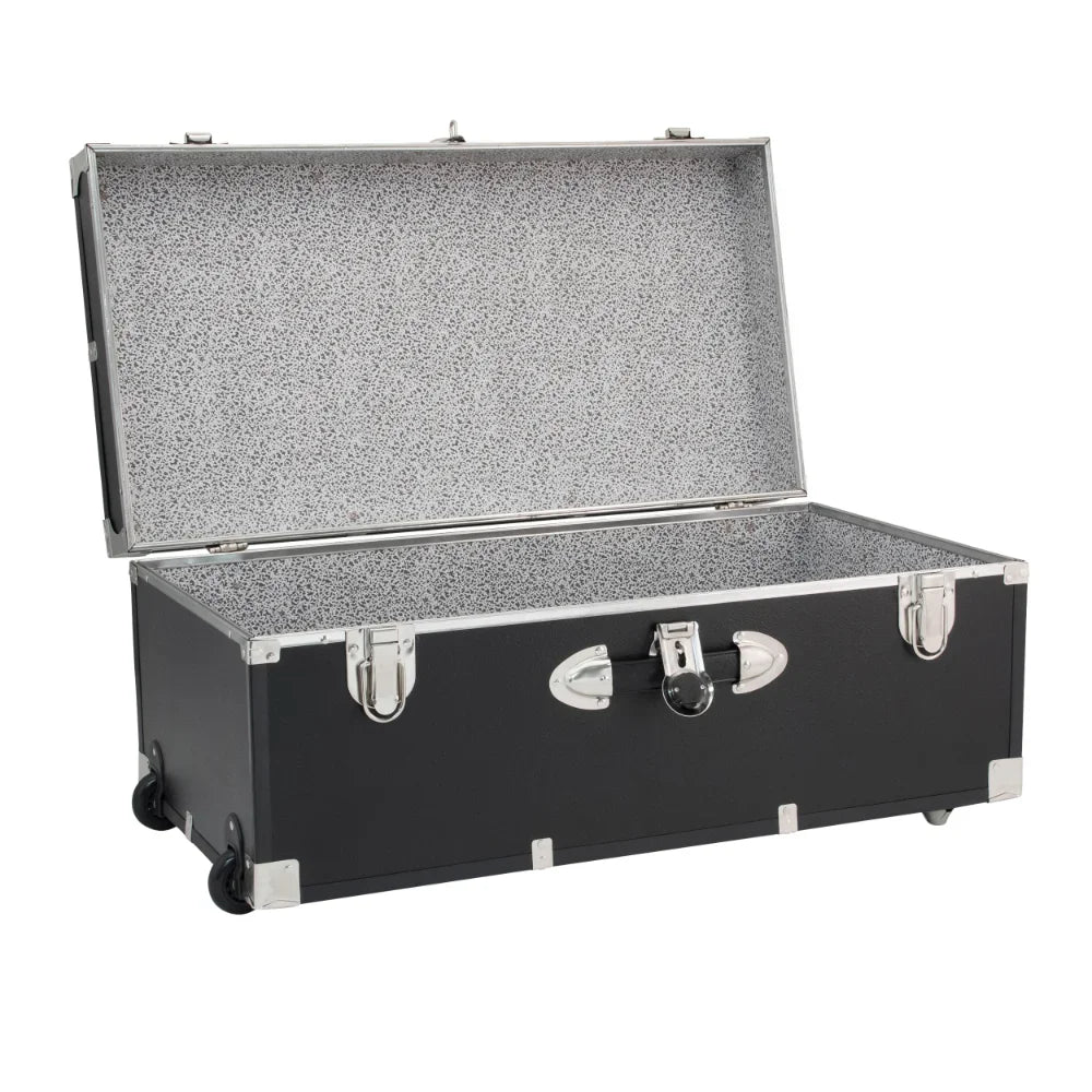30" Trunk with Wheels & Lock, Wood Storage Container