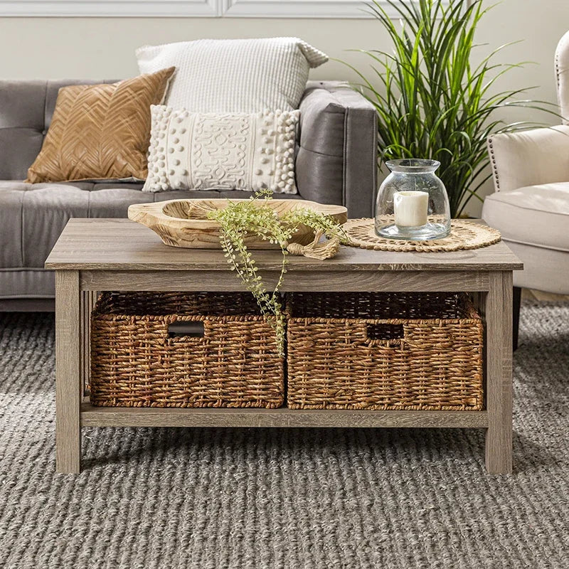 Storage Coffee Table with Bins