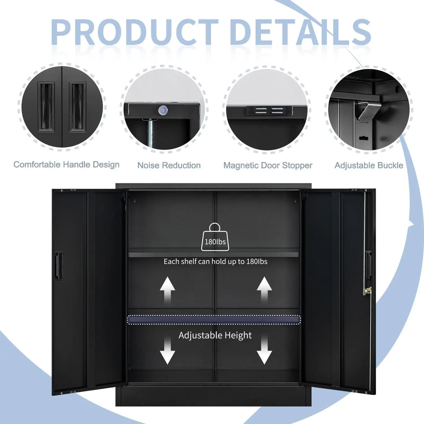 Metal Storage Cabinet for Home, Office, Garage