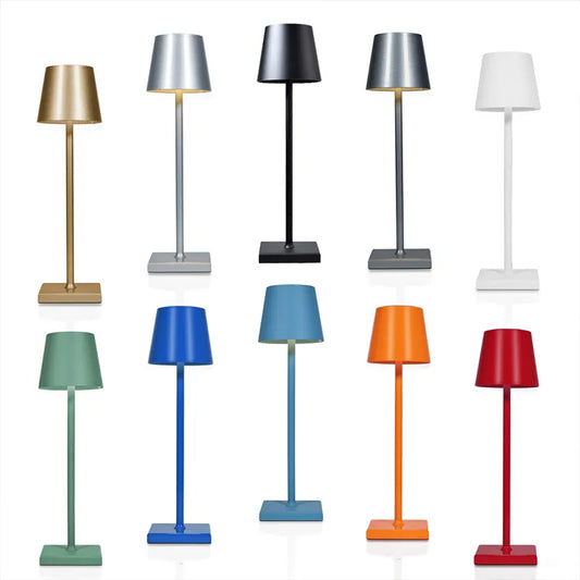 LED Table Lamp Type-C 5200mAh Battery Wireless Rechargeable IP54Waterproof Luxury Bedside Room Decor Led Lights Home Decoration