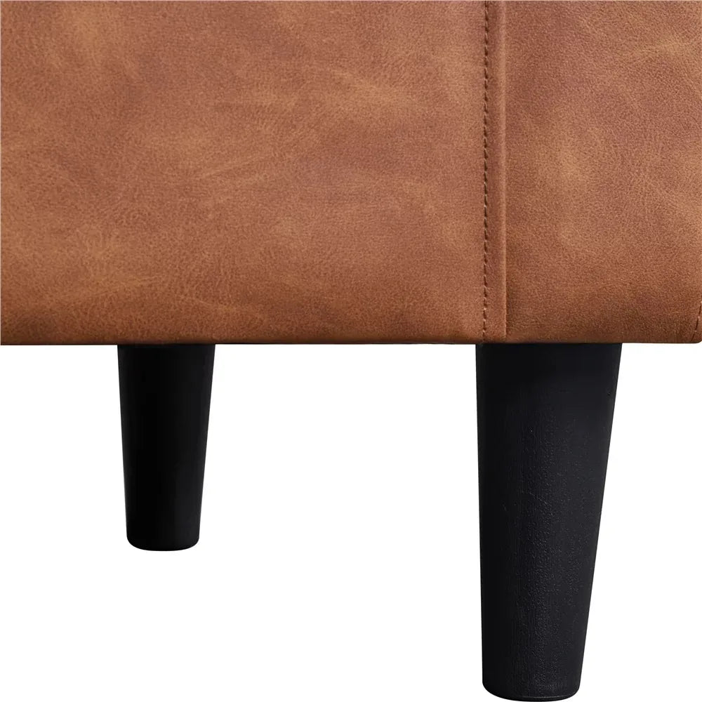 Leather Upholstered Barrel Club Chair for Living Room