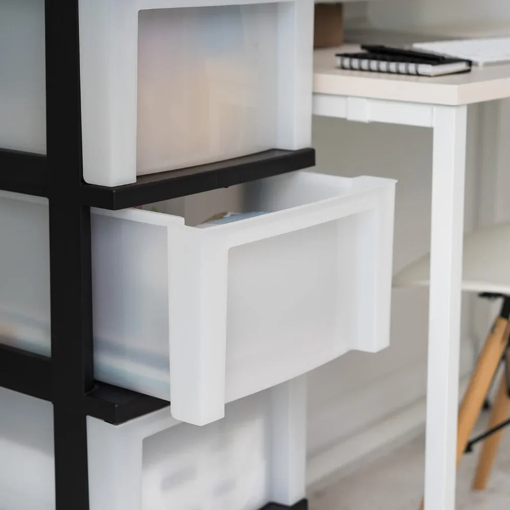 4-Drawer Plastic Storage Cart with Wheels