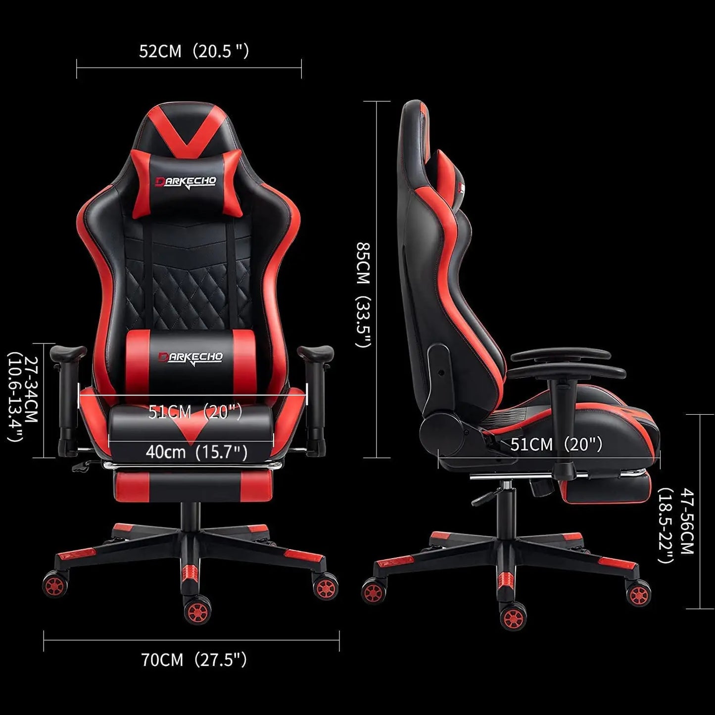 Gaming Chair with Footrest,