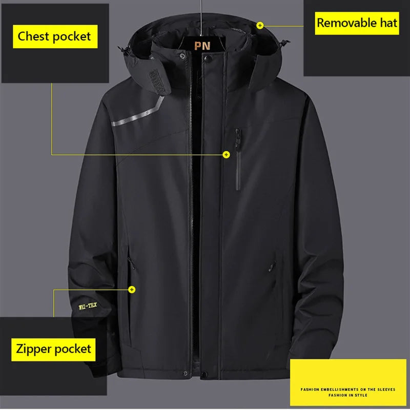 Waterproof Winter Jacket Men Women Hooded Soft Shell Military Tactical Jackets Mountain Wear Windbreaker Couple Coats XA28L