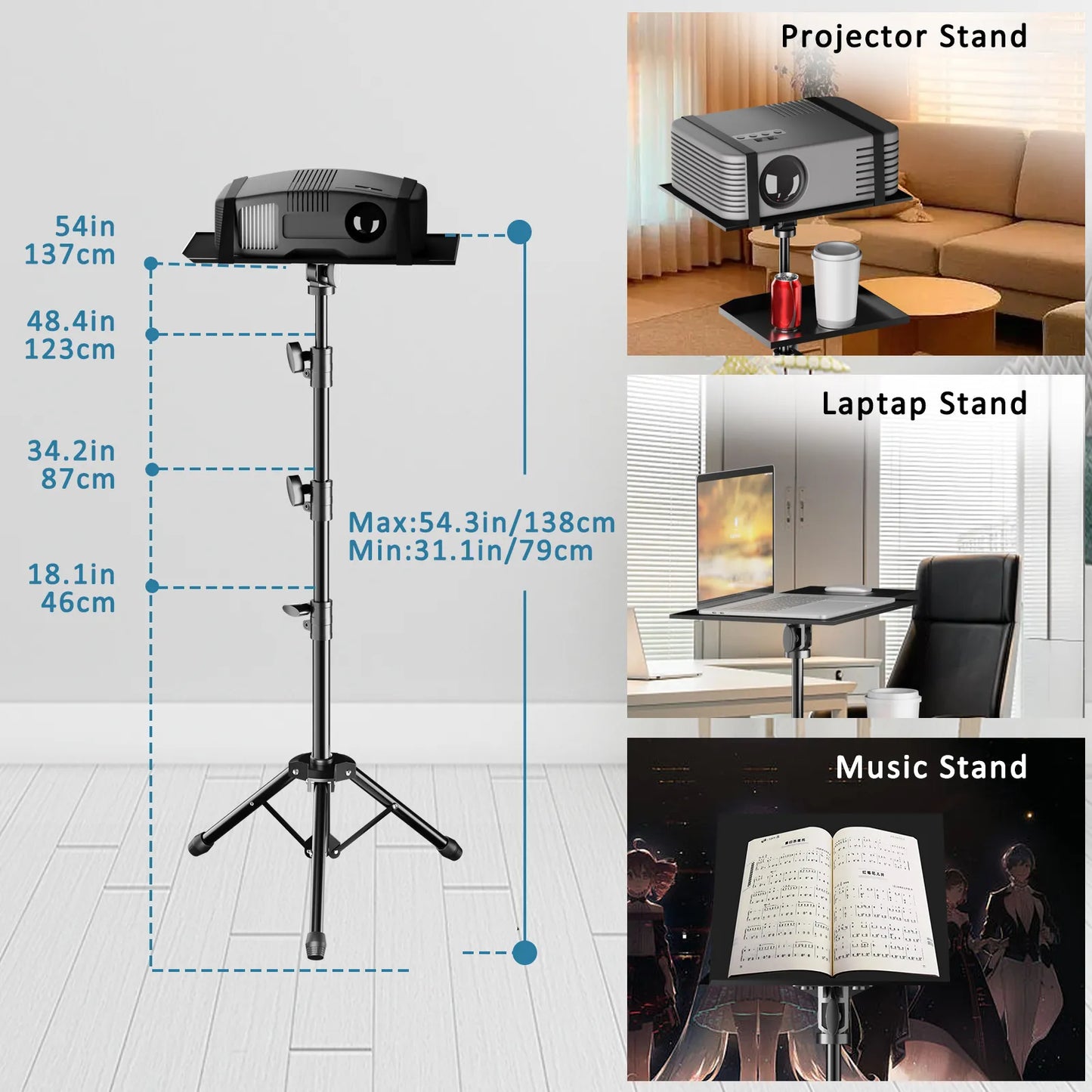 125cm projector tripod, or for Laptop