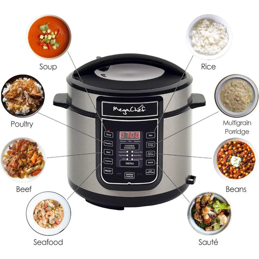 Digital Pressure Cooker, Silver, 6 quart,