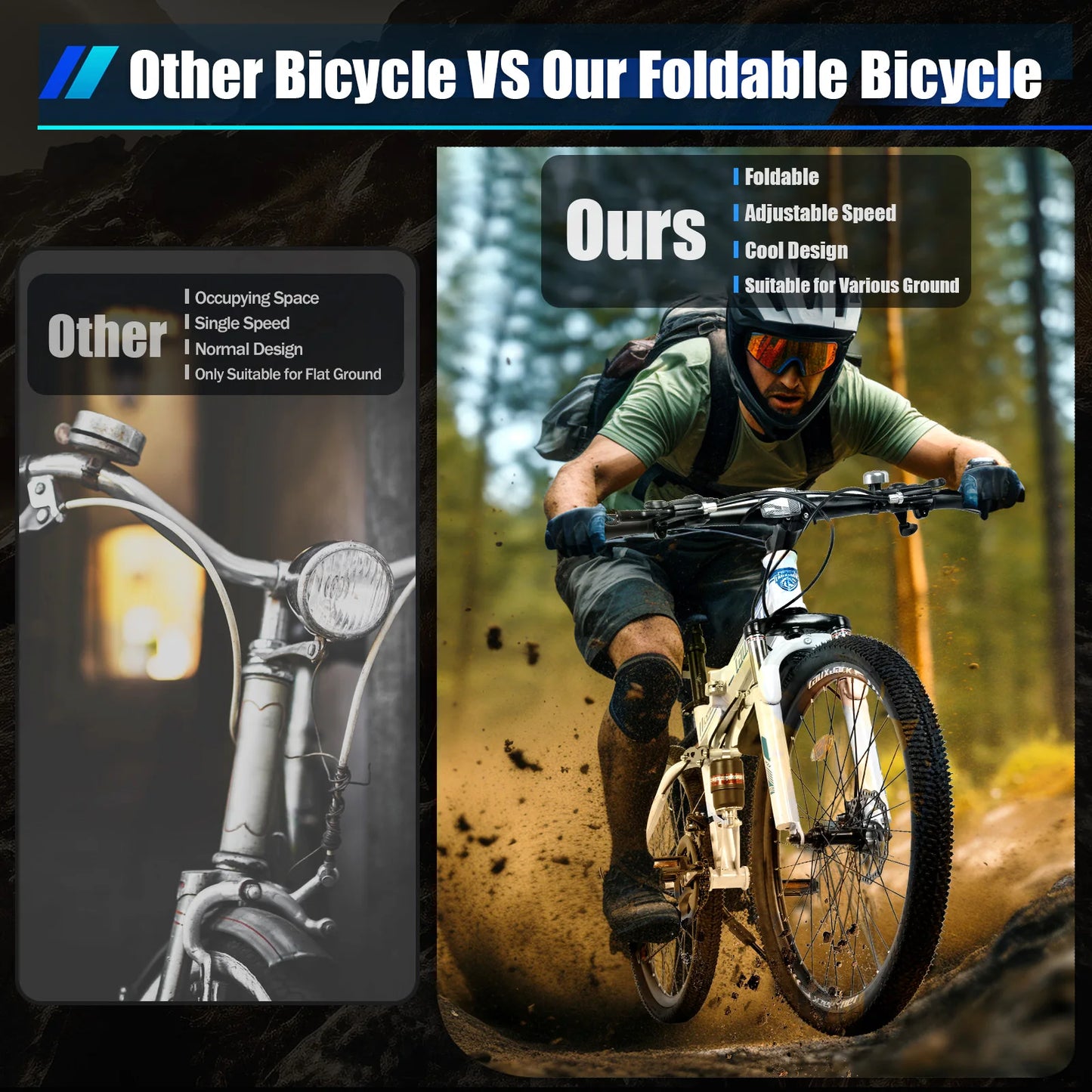 Mountain Bike Folding Women Men