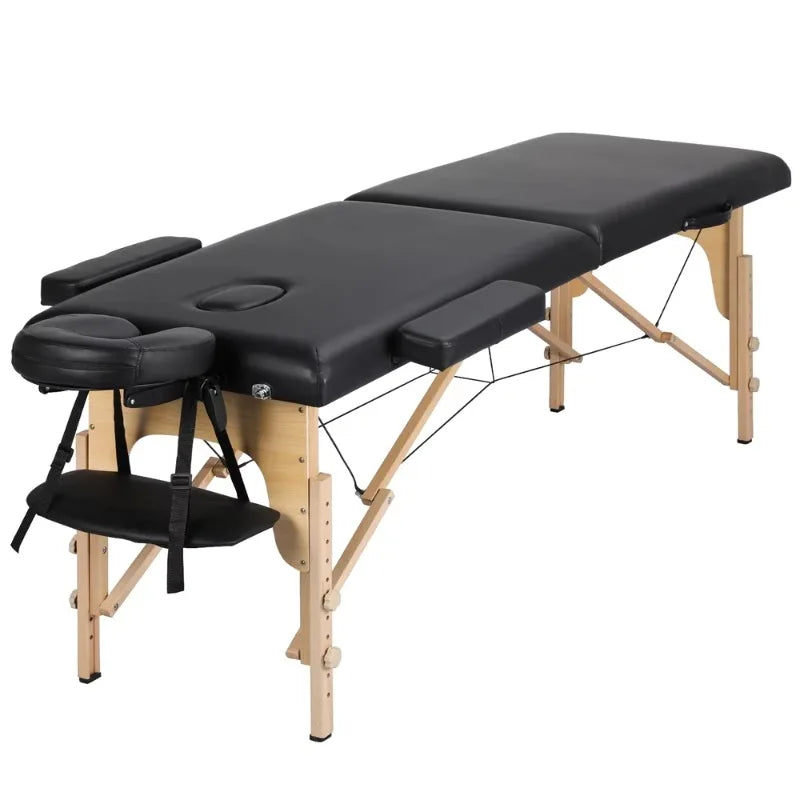 Sections Adjustable Folding Massage Bed, Black Beds