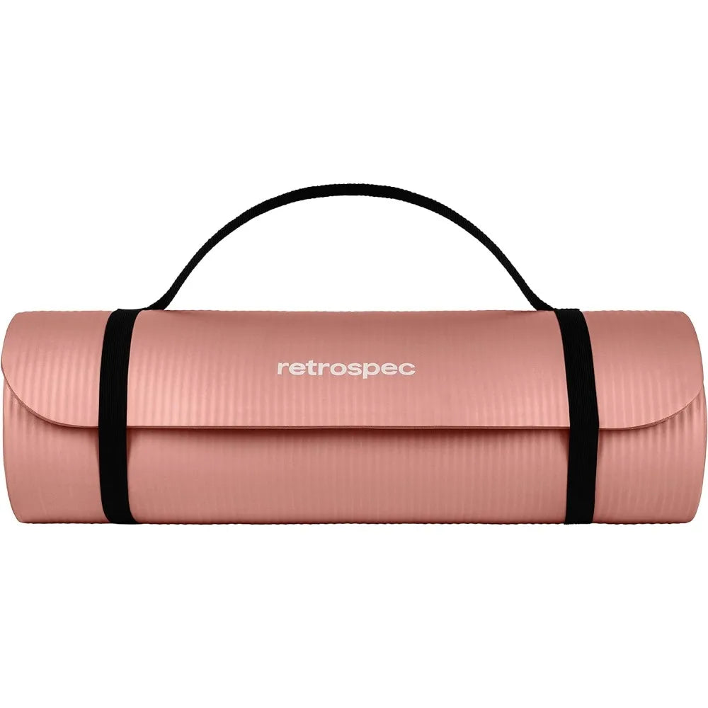 Yoga Mat 1"Thick w/Nylon Strap for Men & Women - Non Slip Exercise Mat for Home Yoga, Pilates, Stretching gym mat Yoga Equipment