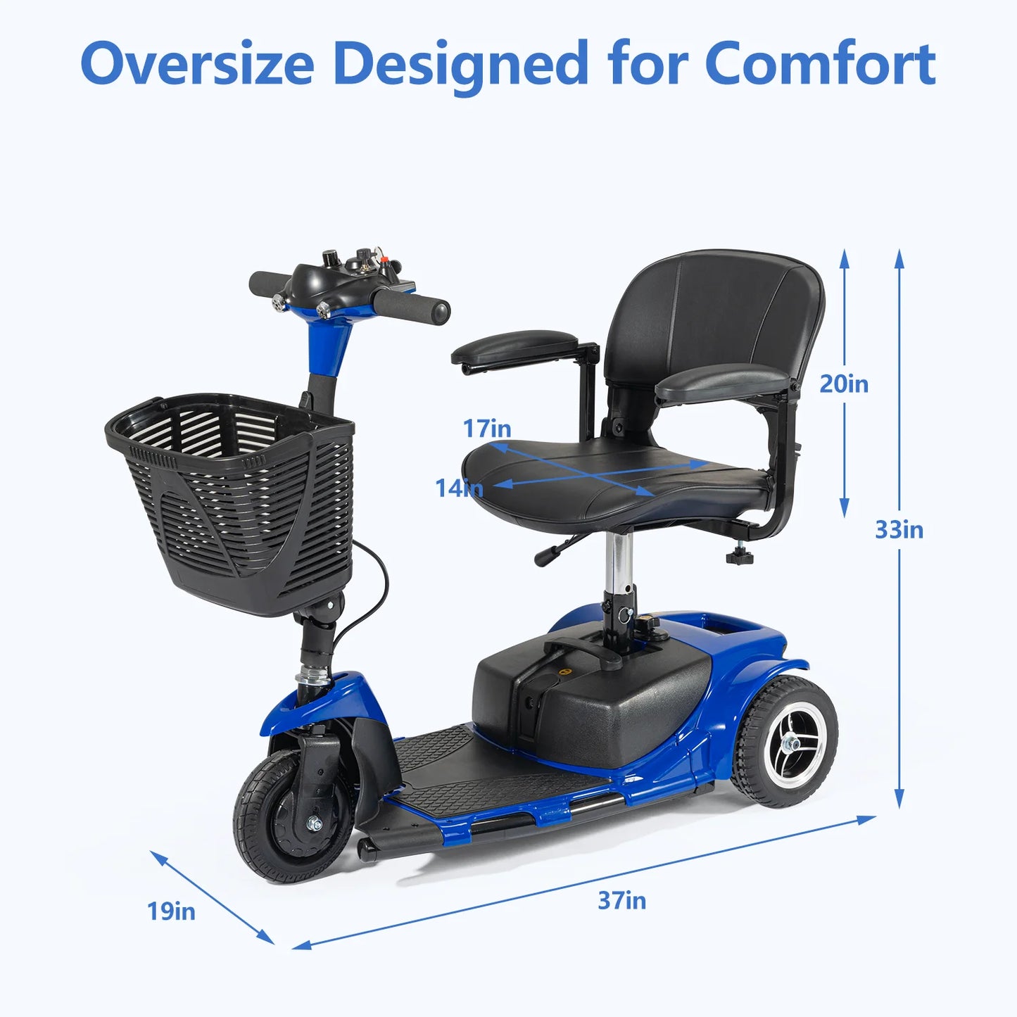 Electric Mobility Scooter 3 Wheel Portable Foldable For Adult Elderly Disabled Outdoor Sport