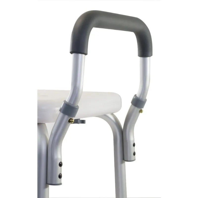 Essential Medical Supply Height Adjustable Molded Shower Chair with Padded Arms & Back