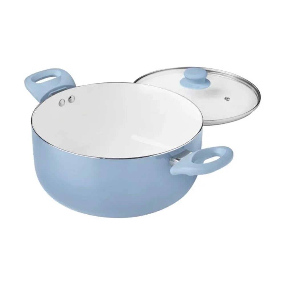 12pc Ceramic Cookware Set Blue Linen Cookware Set