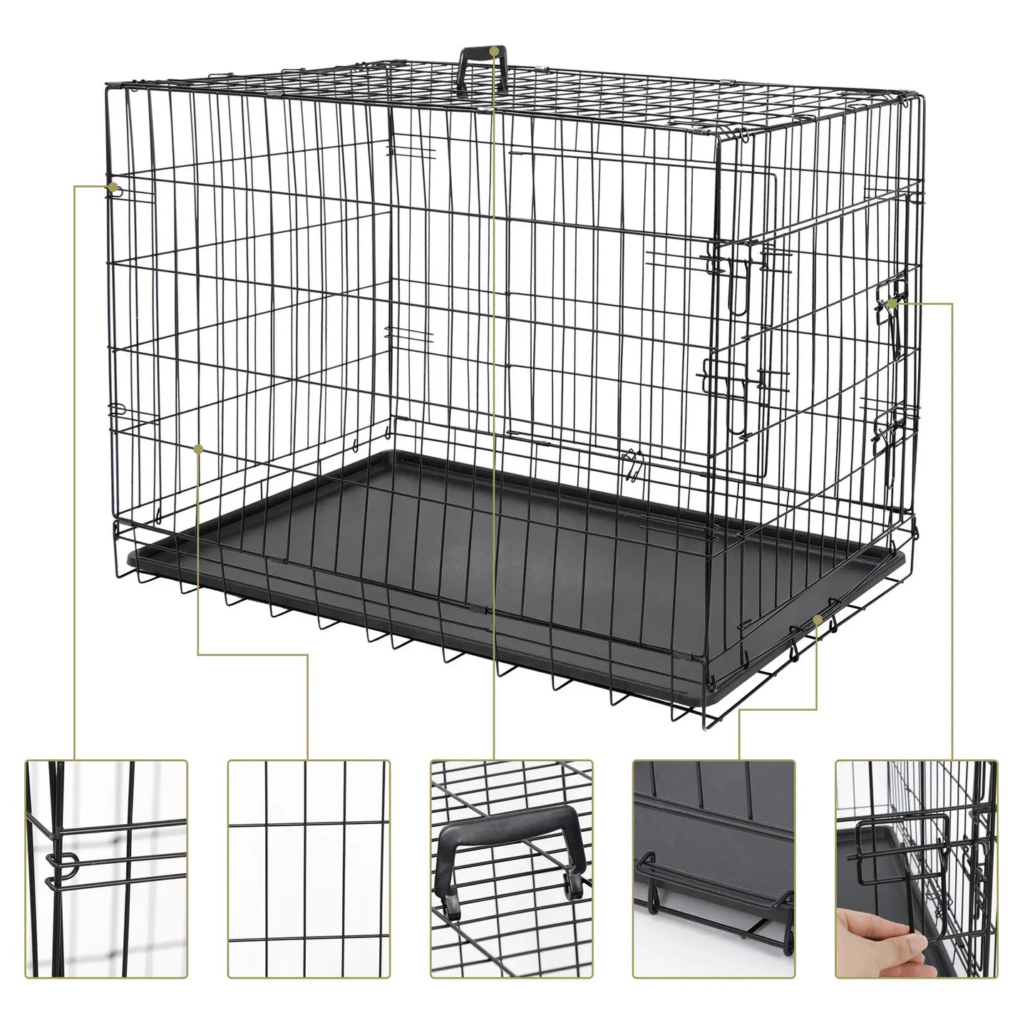 36" Folding Pet Cage Dog   Kennel