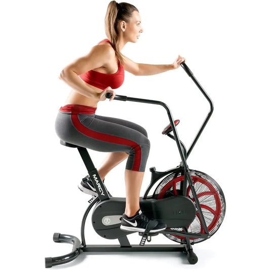 Air Resistance Exercise Fan Bike With Dual Acceleration Handlebars