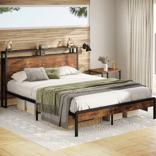 Full Bed Frame,  Storage Headboard Queen/King optional