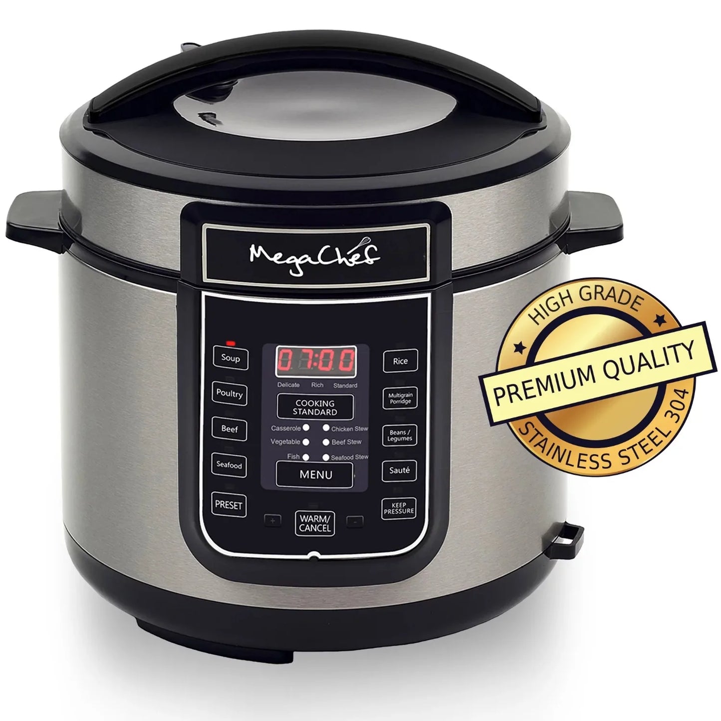 6 Quart Electric Pressure Cooker with 14 Pre-Set Multi-Function Features .USA.NEW