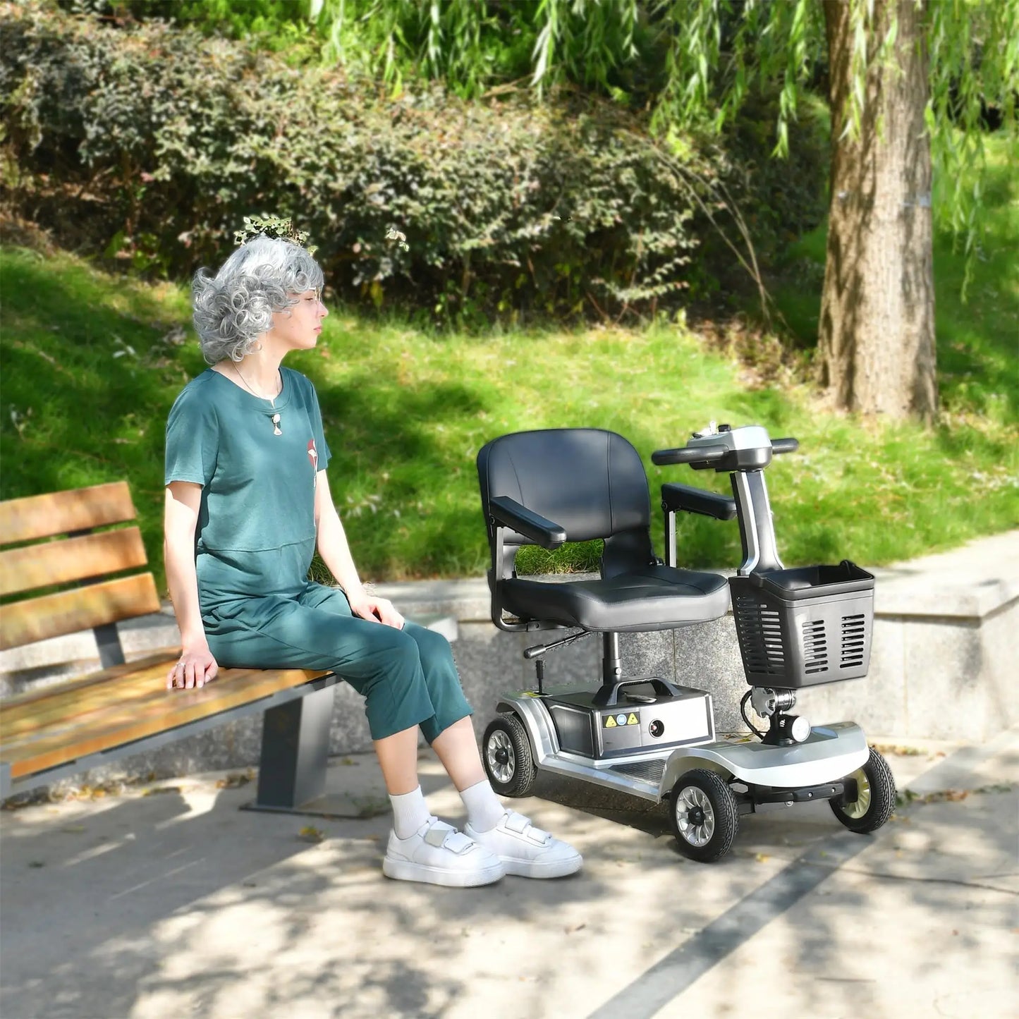 For Elderly Foldable Electric 4 Wheel Mobility Scooter 250W Motor 24V12AH Max Load 200KG USA Free Shipping 7 Days To Door