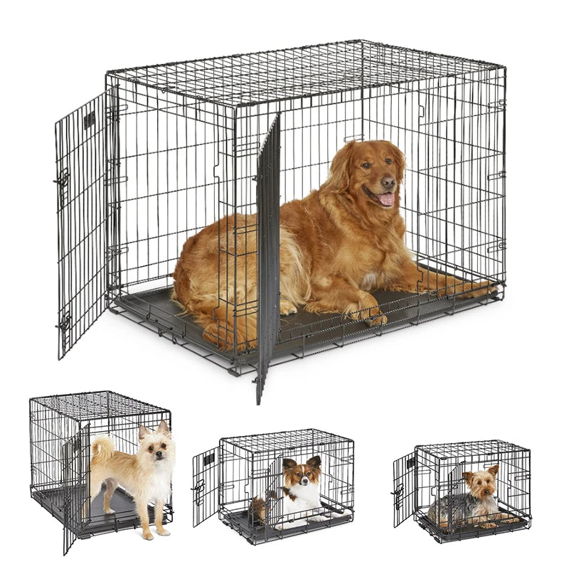 Folding Metal Dog Crate Medium Toy XS XL Intermediate Large Dog Cage