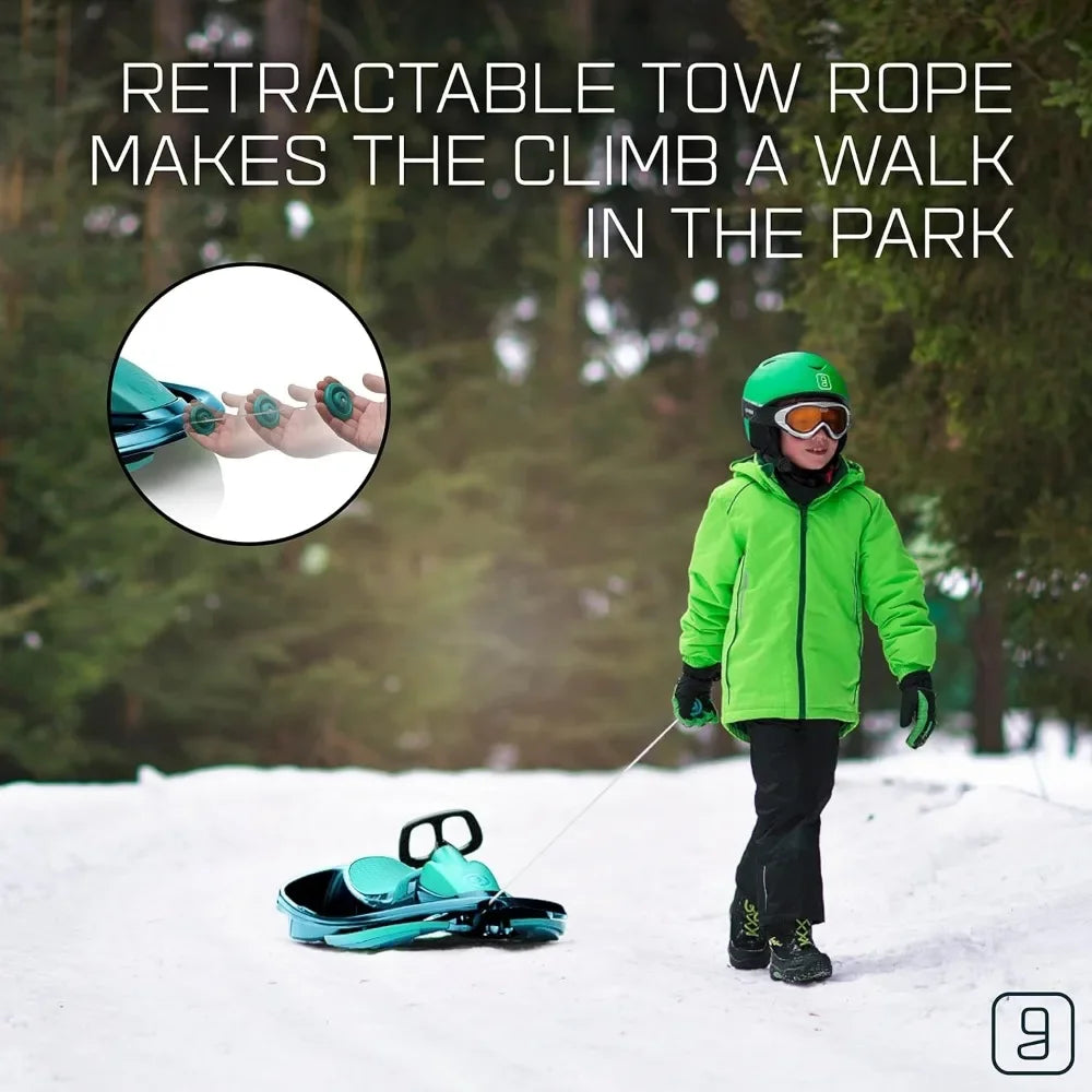 Children's sled, easy to turn steering wheel