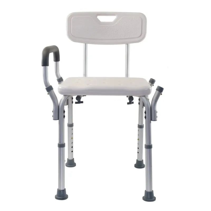 Essential Medical Supply Height Adjustable Molded Shower Chair with Padded Arms & Back